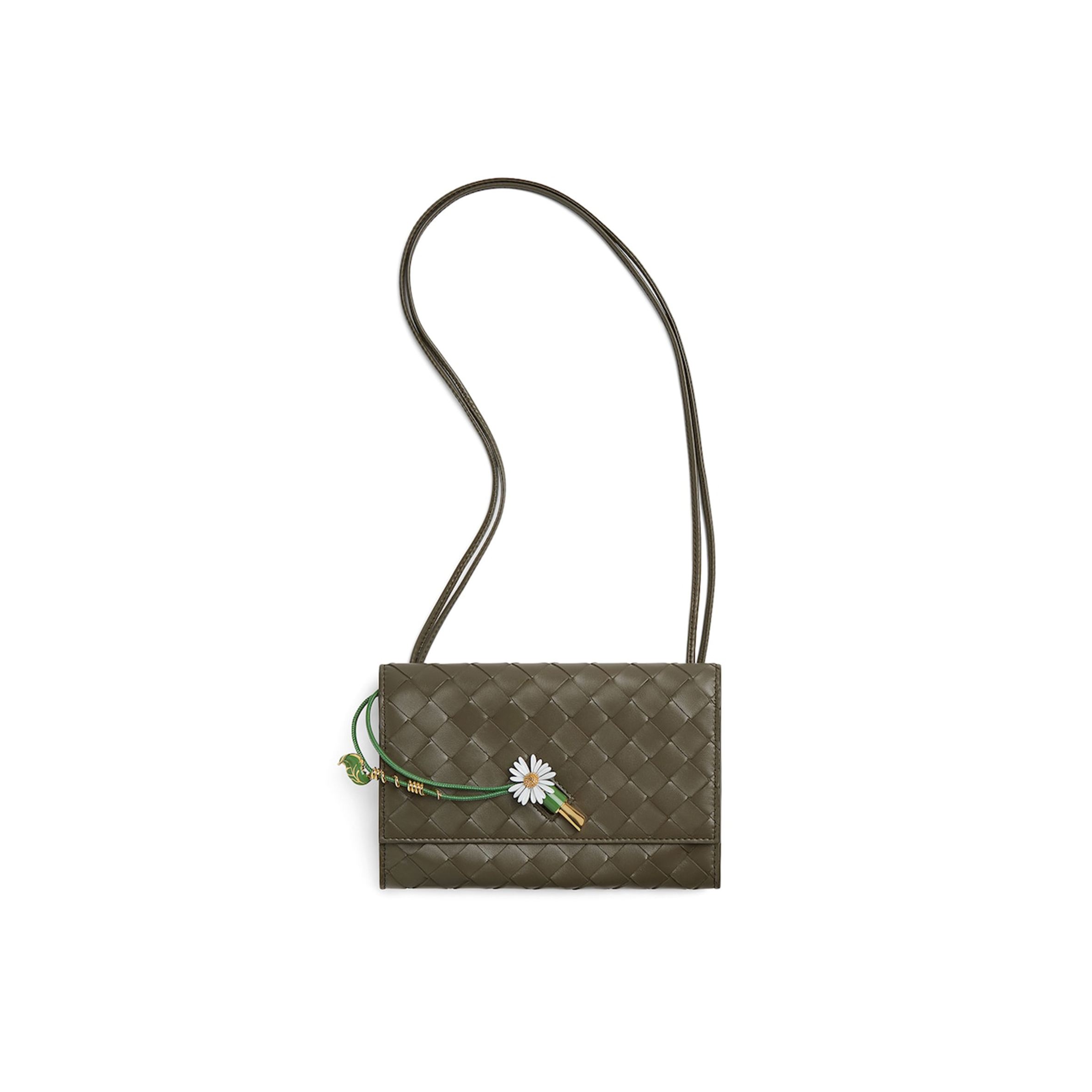 BOTTEGA VENETA LEATHER ANDIAMO DAISY CROSS-BODY BAG 838870 (19*12.6*2cm)